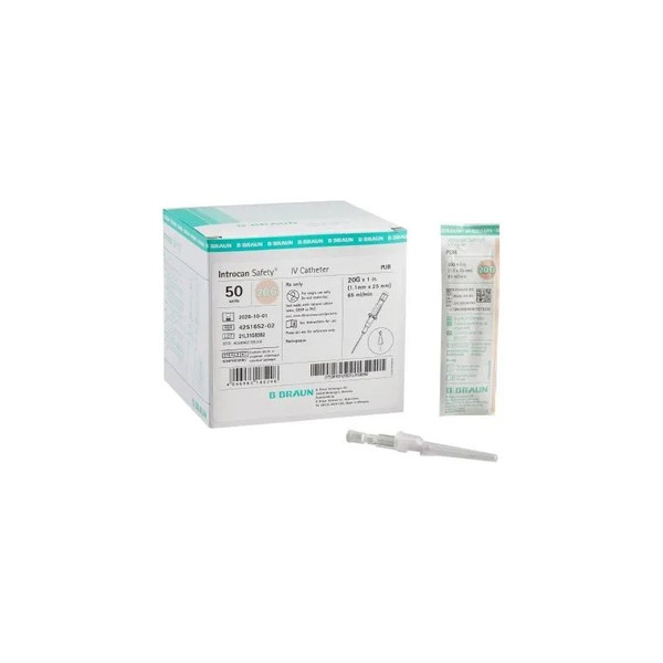 B. Braun - 4251652-02 - Catheter, Iv Introcan Safety Pur 20Gx1"