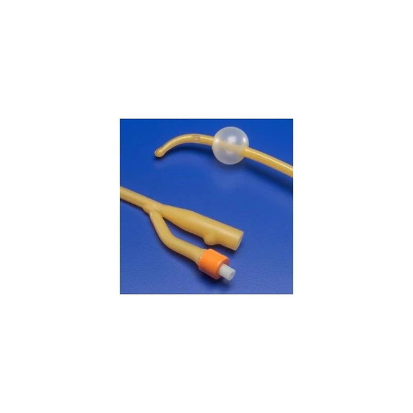 Cardinal Health - Dover - 1422C - 2 - Way Hydrogel Coated Latex Coude Tip Urethral Urinary Catheter, 22 Fr, 30Ml