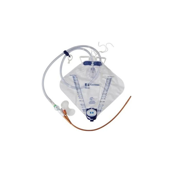 Cardinal Health - Dover - Pp18Xsd - Pr 100% Silicone Silver - Hydrogel Coated Foley Tray, 18 Fr (6.0 Mm), 5 Cc, 2 - Way, Cath Secure