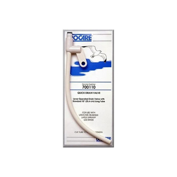 Urocare - 700110 - Quick Drain Valve Products - Uc - Long Draintube Standard 0.25 I.D X 10 Inch White Rubber And Plastic Nonsterile