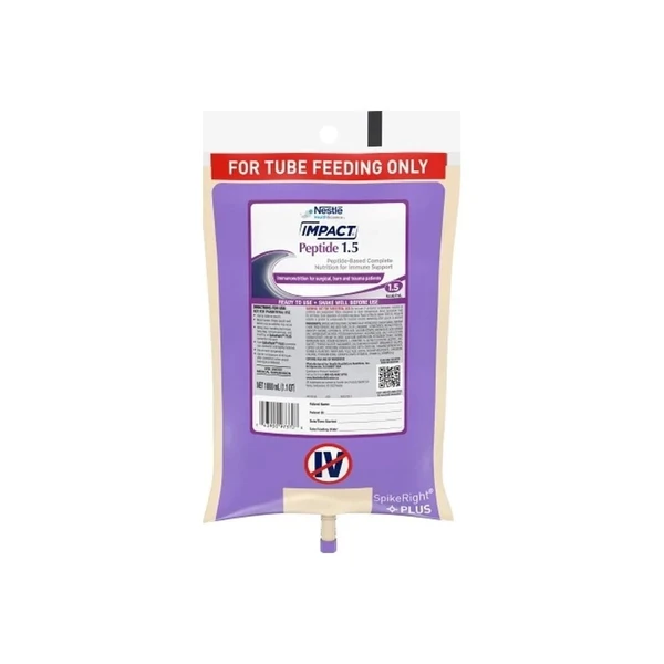 Nestle - Impact Peptide 1.5 - 10043900973712 - Tube Feeding Formula Unflavored Liquid 1000 Ml Ready To Hang Prefilled Container