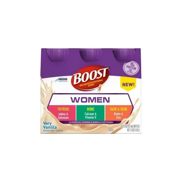 Nestle - 00041679473733 - Boost Women With 180 Cal, 8 Oz., Vanilla Delight, Gluten - Free