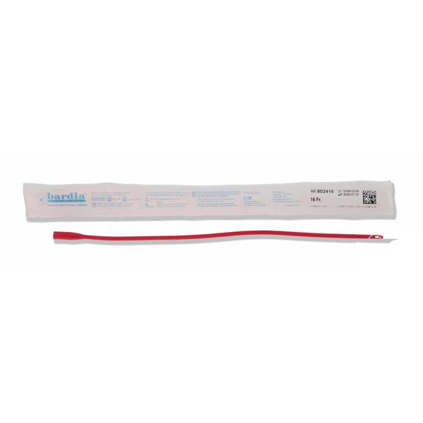 Bard Rochester - Bardia - 802512 - Urethral Catheter Coude Tip Red Rubber 12 Fr 16 Inch 