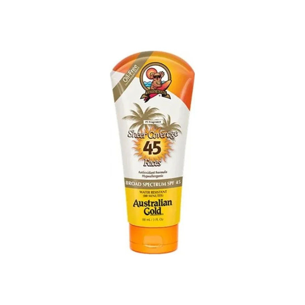 Australian Gold - A70620 - Spf 45 Sheer Faces, 3 Ounces.