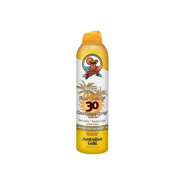 Australian Gold - A70621 - Spf 30 Sheer Coverage Continuous Spray, 6 Ounce.