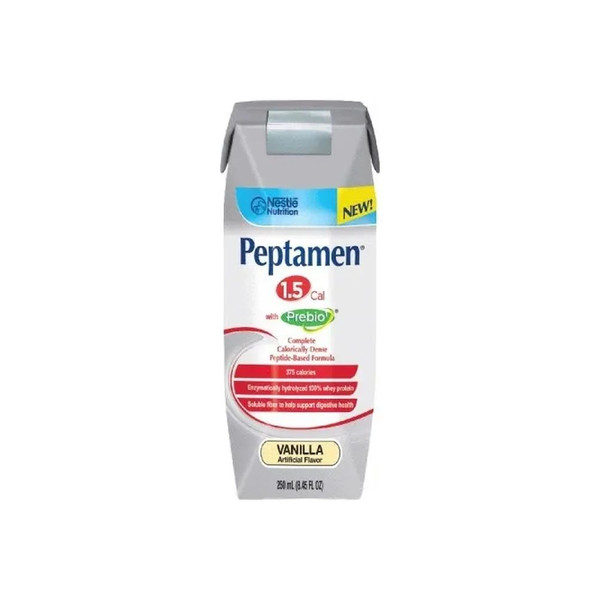 Nestle - 9871618190 - Peptamen 1.5 Complete High - Calorie Elemental Vanilla Flavor Liquid 250Ml Can, 375 Calories, Lactose - Free, Gluten - Free