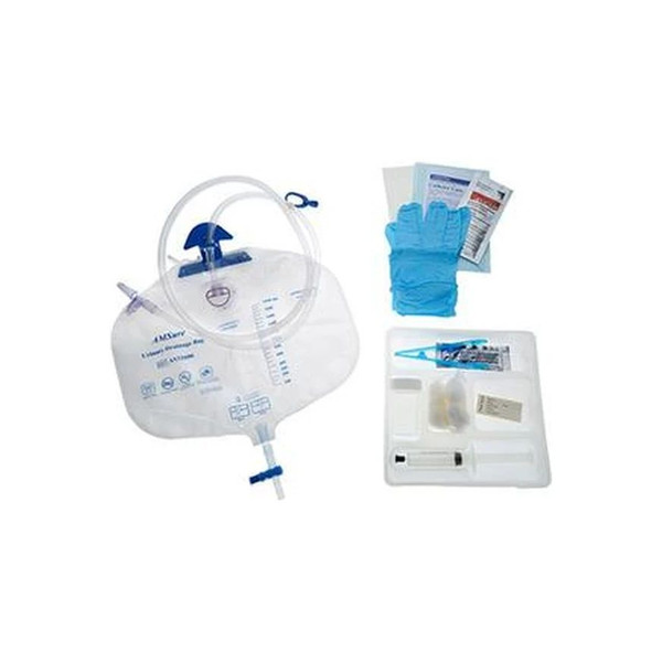 Amsino - As89330 - Amsure Foley Tray, Add - A - With Bag, 30Cc Prefill Syringe, 400Ml Meter/2600Cc Bag And Nitrile Gloves, Sterile