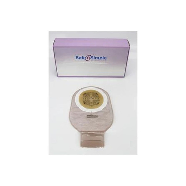 Safe N Simple - Sns7012008 - 12" Drainable, One Piece Pouch, Extended Wear, Cut To Fit, Beige, With Tape Collar, And Velcro Closure