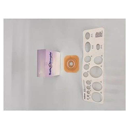 Safe N Simple - Sns7325134 - 4 - 1/4" X 2 - Piece Wafer, Standard Wear, With Tape Collar, Beige, 45Mm, 1 - 3/4" Flange, 1" Precut Stoma Opening