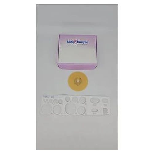 Safe N Simple - Sns7404214 - 4" Diameter 2 - Piece Round Wafer, Standard Wear, Solid Hydrocolloid, 57Mm, 1/4" Flange Cut - To - Fit