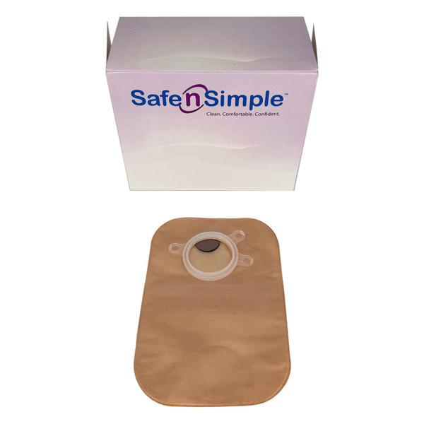 Safe N Simple - Sns7408234 - 8" Closed 2 - Piece Pouch, Beige, With Filter, 70Mm, 3/4" Flange, Belt Tabs