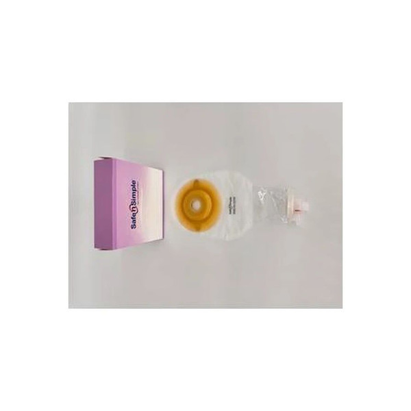 Safe N Simple - Sns7610258 - 9" Urostomy One Piece Pouch, Extended Wear, Convex, Transparent, 1" Precut Stoma Opening, With Valve, And Belt Tabs