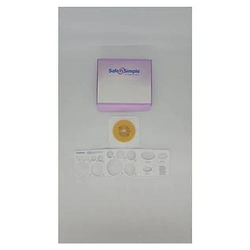 Safe N Simple - Sns7805214 - 5" X 2 - Piece Wafer, Extended Wear, With Tape Collar, White, 57Mm, 1/4" Flange, Cut - To - Fit