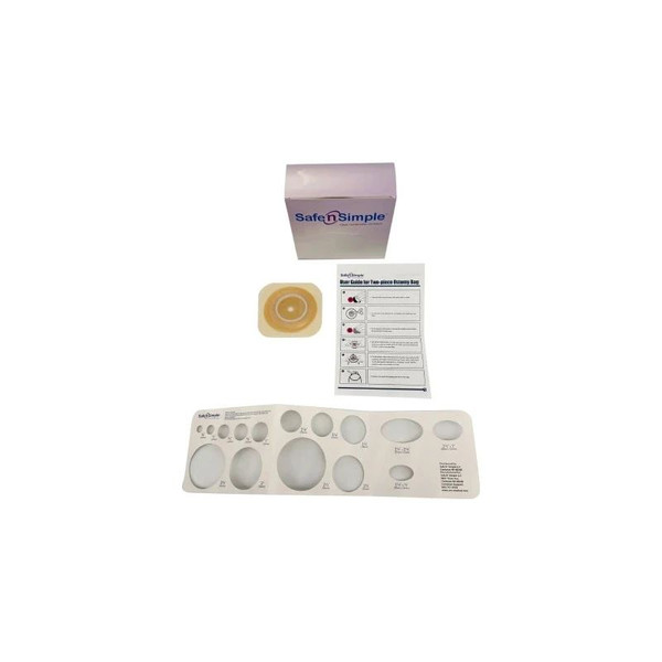 Safe N Simple - Sns7814134-Nf - 4" X Diameter, 2 - Piece Wafer, Extended Wear, With Solid Hydrocolloid, 50 Mm, 2" Flange, Cut - To - Fit - Replaces Rrsns7814134