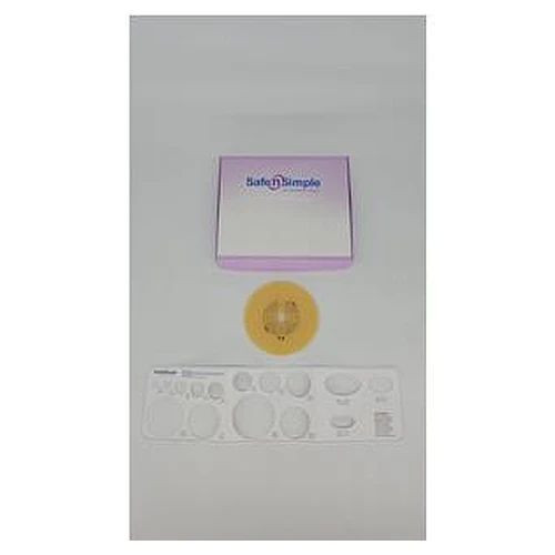 Safe N Simple - Sns7815234 - 5" Diameter, 2 - Piece Round Wafer, Extended Wear, With Solid Hydrocolloid, 70Mm, 3/4" Flange Cut - To - Fit