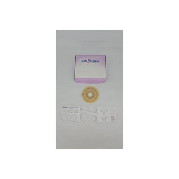Safe N Simple - Sns7829214 - 5" X 2 - Piece Wafer, Extended Wear, Convex, With Tape Collar, Beige, 57Mm, 1/4" Flange, 1 1/8" Precut Stoma Opening