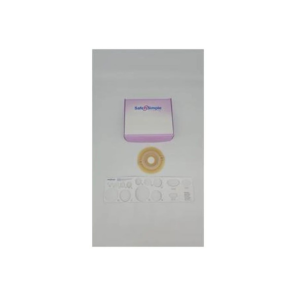 Safe N Simple - Sns7832214 - 5" X 2 - Piece Wafer, Extended Wear, Convex, With Tape Collar, Beige, 57Mm, 1/4" Flange, 1 - Precut Stoma Opening