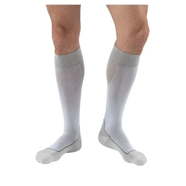 Bsn Medical - Jobst - 7528901 - Sport Compression Socks Knee High Medium White / Gray Closed Toe