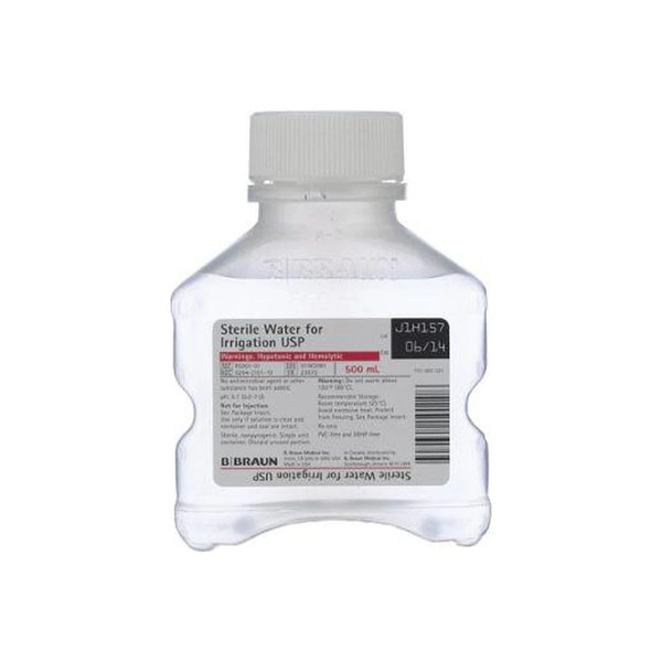 B. Braun - B Medical - R5001-01 - Solution, Irrigation, H2O, 500Ml, Bottle