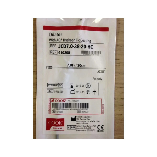 Cook Medical - G10208 - Dilator 7 Fr 7/8 Inch Length Hydrophilic Coated Sterile