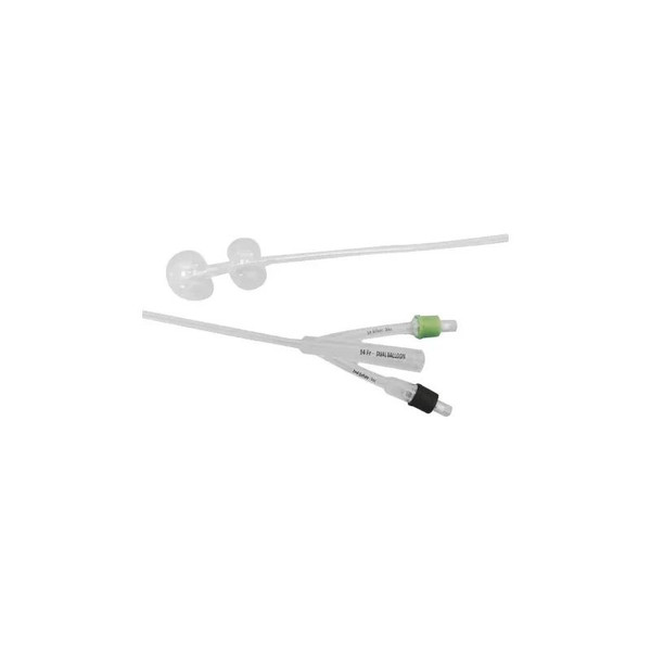 Hr Pharmaceuticals - Duette - D-10018 - D10018 - Trucath Duo 100% Silicone Dual - Balloon 2 - Way Foley Catheter, 18 Fr