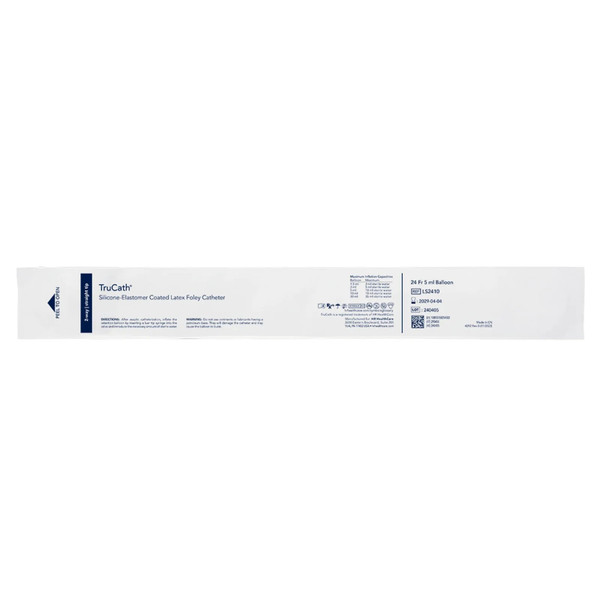 Hr Healthcare - Ls2410 - Trucath Silicone - Elastomer Coated Latex Foley Catheter, 2 - Way, 24 Fr, 5 Ml Balloon