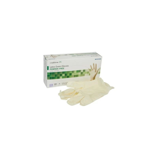 Mckesson - 14-1384 - Confiderm Exam Glove X - Large Nonsterile Latex Standard Cuff Length Fully Textured Ivory Not Rated