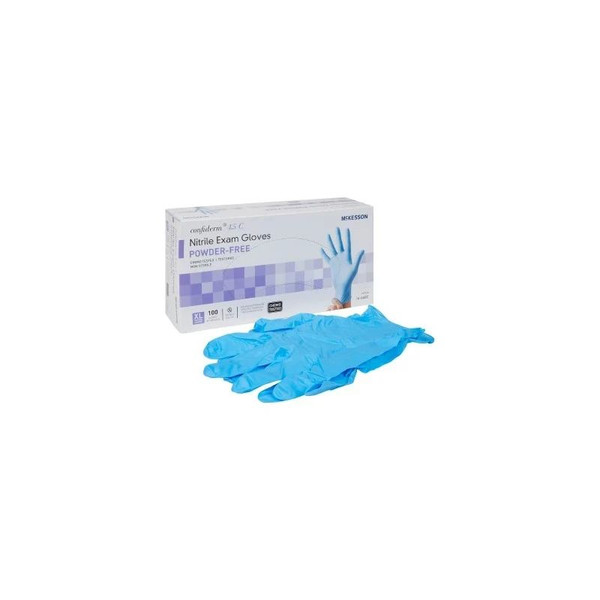 Mckesson - 14-660C - Confiderm 4.5C Exam Glove X - Large Nonsterile Nitrile Standard Cuff Length Textured Fingertips Blue Chemo Tested