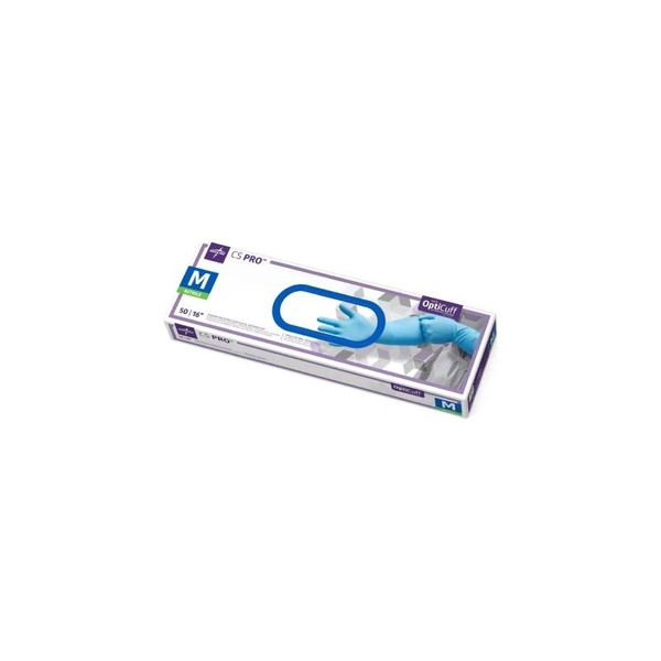 Medline - Cs Pro - Cs16M - Extended Cuff Powder - Free Nitrile Exam Gloves - M -