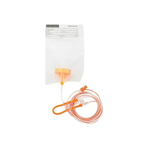 Moog - Infocap-E - Infinity Orange Screw Cap Enteral Pump Delivery Set With Enfit Connector Replaces Qzinfocapa.