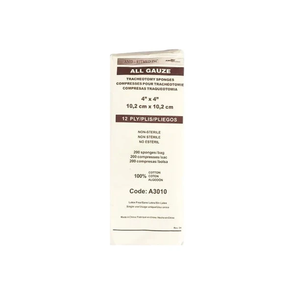 Amd Ritmed - A3010 - Tracheostomy Dressing 4 X Inch Nonsterile 12 - Ply