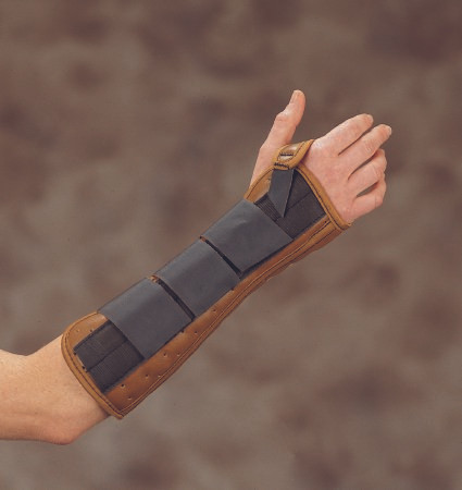 Deroyal - 5001-07 - Wrist / Forearm Brace Suede Leatherette Left Hand Brown Small