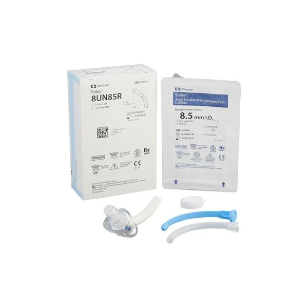 Covidien - Shiley - 8Un85R - Lp Dba Sales Llc Flexible Adult Tracheostomy Tube With Reusable Inner Cannula, Cuffless, Size 8