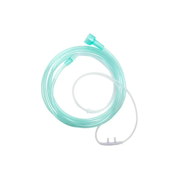 Dynarex - 33108 - Nasal Oxygen Cannula With 50' Tubing And Standard Tip Connector, Crush Resistant, Light Green, Adult