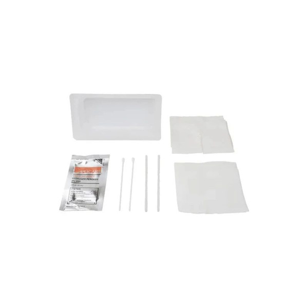 Dynarex - 35005 - Tracheostomy Care Kit, Three Compartment Tray With Nitrile Gloves And Saline Peroxide