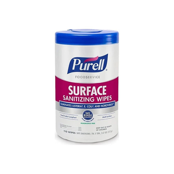 Gojo Industries - Purell - 9341-06 - Surface Disinfectant / Sanitizer Manual Pull Wipe 110 Count Canister Unscented Nonsterile