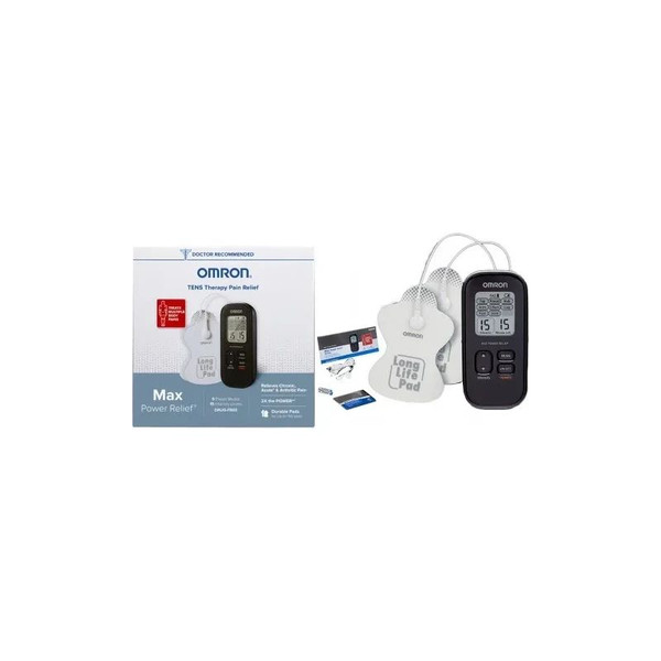 Omron - Pm500 - Electrotherapy Tens Max Power Relief Unit Contains Unit, Electrode Cords, Two Pads, Batteries, Pad Holder, Quick Start Guide.