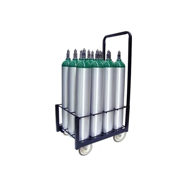 Responsive Respiratory - 150-0172 - 12 Cylinder D / E M9 Cart - Quietride Heavy Duty