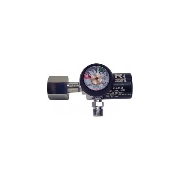 Responsive Respiratory - Oxygen Regulator - 120-1260 - Ems Preset 50 Psig With Single Diss