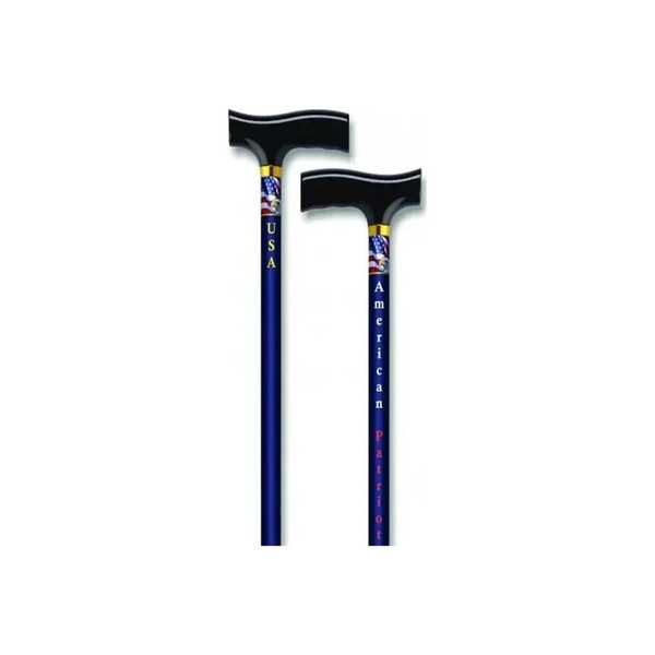 Alex Orthopedics - 15285 - Orthopedic Straight Cane With Fritz Handle, American Patriot, 31" - 40" Adjustable Height, 300 Lb Weight Capacity