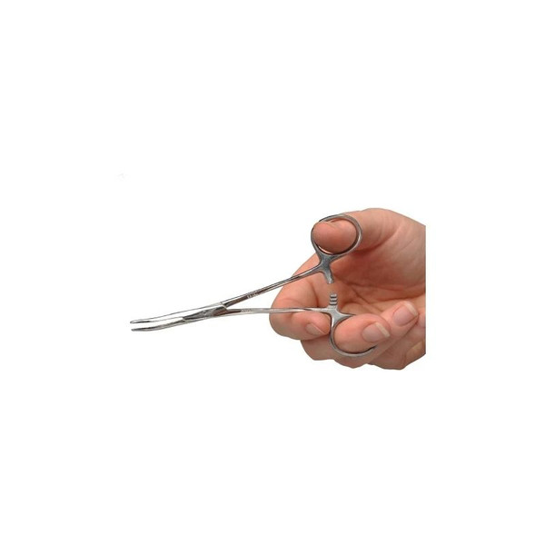 American Diagnostic - Adc - 311 - Hemostatic Forceps Kelly 5 - 1/2 Inch Length Floor Grade Stainless Steel Nonsterile Ratchet Lock Finger Ring Handle Curved Serrated Jaws