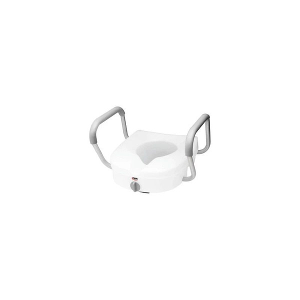 Apex - Carex E-Z Lock - Fgb30300 0000 - Raised Toilet Seat With Arms 5 Inch Height White 300 Lbs Weight Capacity