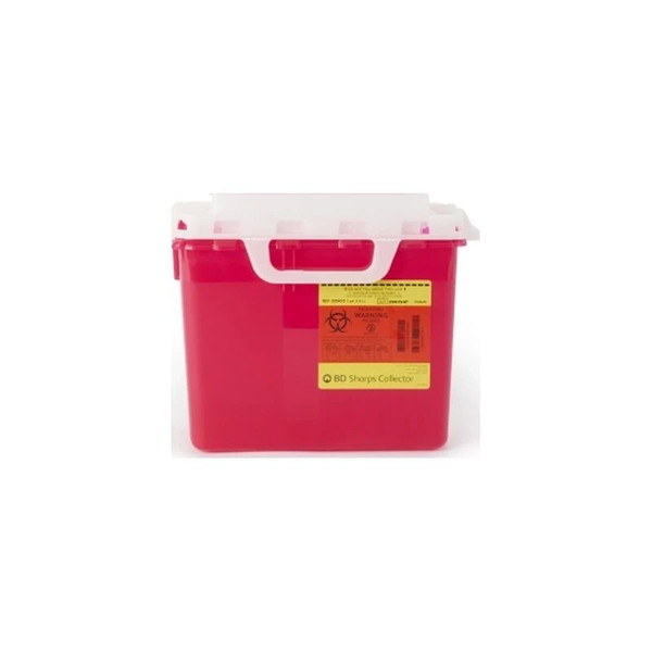 Bd Becton Dickinson - 305435 - Sharps Container Red Base 12 - 1/2 H X 10 - 7/10 W 6 D Inch Horizontal Entry 2 Gallon