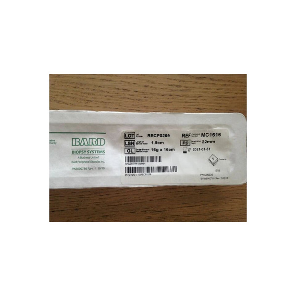 Bd Becton Dickinson - Mc1616 - Max - Core Disposable Biopsy Instrument 14G X 16Cm