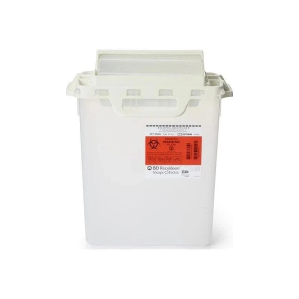 Bd Becton Dickinson - Recykleen - 305053 - Sharps Container Pearl Base 15, 3 4 H X 13 - 1 2 W 6 D Inch Horizontal Entry, 3 Gallon 