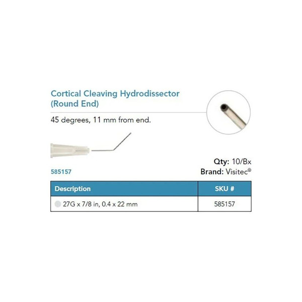 Beaver - Visitec - 585157 - International - Cortical Cleaving Hydrodissector Round End 0.40 X 22 Mm Length Angled 45 11 From