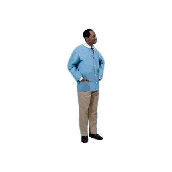 Cardinal Health - 2201Lc - Med Sms Lab Coat With Traditional Collar, Blue, Medium