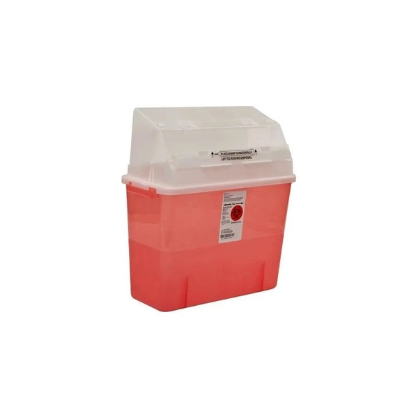 Cardinal Health - Gatorguard - 31323333 - In-Room Sharps Container Translucent Red Base 8-3 4 H X 12-1 4 W D Inch Horizontal Entry 2 Gallon 