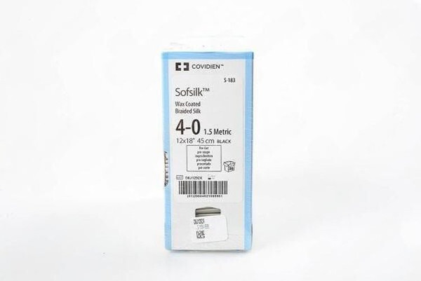 Cardinal Health - Sofsilk - S-183 - Nonabsorbable Suture Without Needle Silk Braided Size 4 - 0