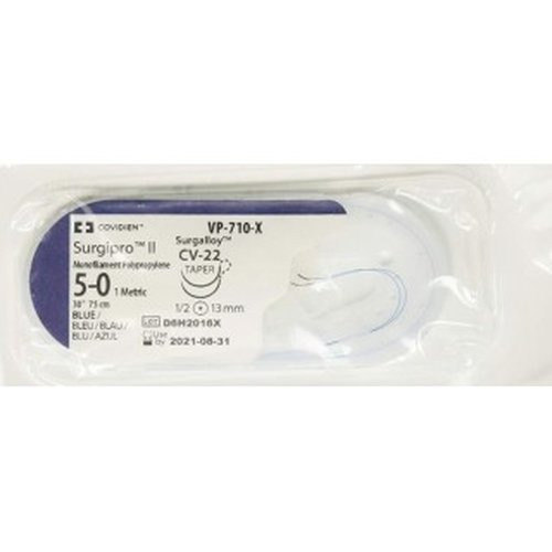 Cardinal Health - Surgipro Ii - Vp-710-X - Nonabsorbable Suture With Needle Polypropylene Cv - 22 1/2 Circle Taper Point Size 5 - 0 Monofilament